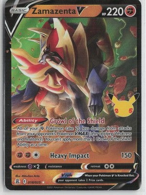 Zamazenta V Ultra Rare Celebrations 018/025 NM