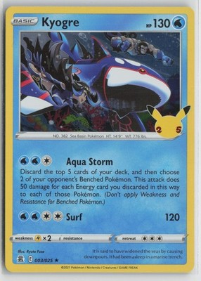 Kyogre 003/025 Rare Celebrations Pokemon NM