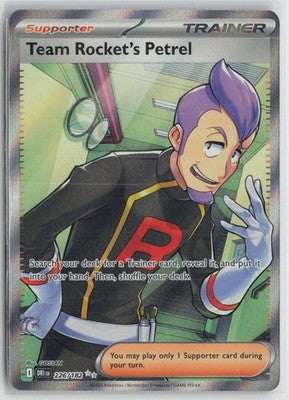 Team Rocket's Petrel 226/182 Ultra Rare Destined Rivals Pokemon NM