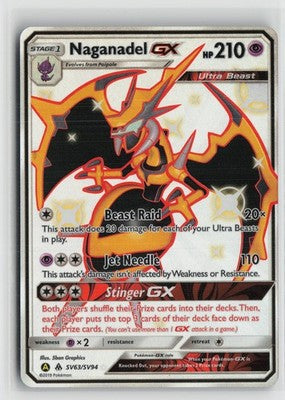 Naganadel GX SV63/SV94 Shiny GX Rare Hidden Fates Shiny Vault Pokemon NM