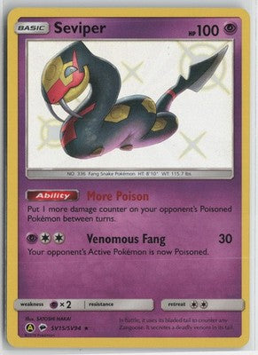 Seviper Shiny Holo Rare Hidden Fates: Shiny Vault SV15/SV94 NM