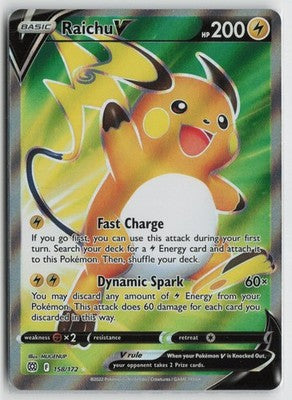 Raichu V 158/172 Ultra Rare Brilliant Stars Pokemon NM