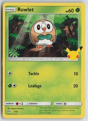 Rowlet 7/25 McDonald's Collection 2021 Pokemon NM