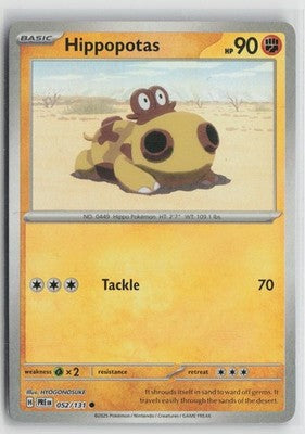 Poke Ball Hippopotas 052/131 Prismatic Evolutions Pokemon NM