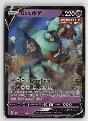 Golurk V 070/203 Holo V Rare Evolving Skies Pokemon NM