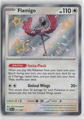 Flamigo 211/091 Shiny Rare Paldean Fates Pokemon NM
