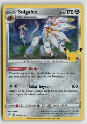 Solgaleo 021/025 Holo Rare Celebrations Pokemon NM