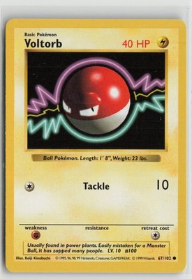 Voltorb 67/102 Common Base Set Shadowless Pokemon NM