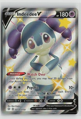 Indeedee V SV114/SV122 Holo V Rare Shining Fates Shiny Vault Pokemon NM