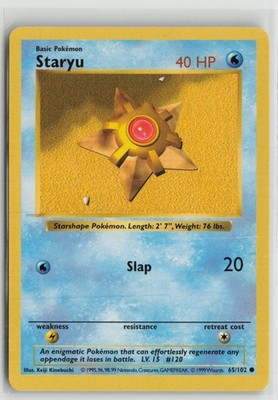 Staryu 65/102 Common Base Set Shadowless Pokemon NM
