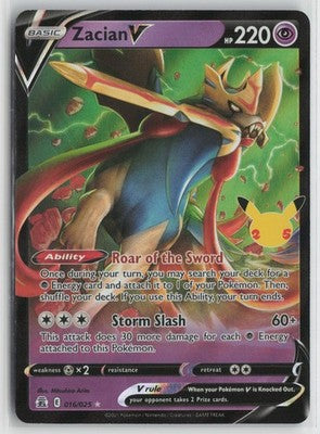 Zacian V Ultra Rare Celebrations 016/025 NM