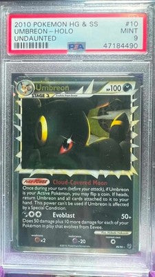 Umbreon Holo 10/123 Heartgold & Soulsilver Undaunted Pokemon PSA 9 *ERROR LABEL*