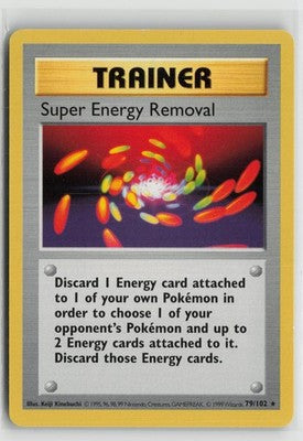 Super Energy Removal 79/102 Rare Base Set Shadowless Pokemon NM