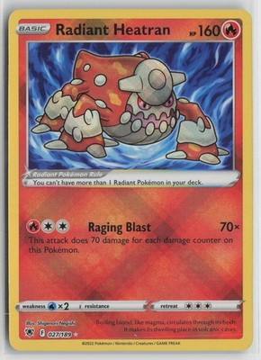 Radiant Heatran Radiant Rare SWSH10: Astral Radiance 027/189 NM