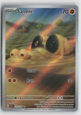 Sandile 216/198 Illustration Rare Scarlet & Violet Pokemon NM