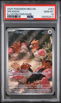 Spearow 151/132 Illustration Rare Meg En-mega Evolution Pokemon PSA 10