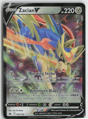 Zacian V Ultra Rare Crown Zenith 095/159 NM