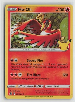 Ho-Oh 001/025 Rare Celebrations Pokemon NM