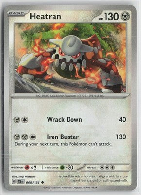 Poke Ball Heatran 068/131 Uncommon Prismatic Evolutions Pokemon NM