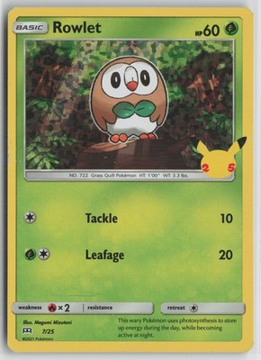 Rowlet - 7/25 Promo McDonald's 25th Anniversary Promos 007/025 NM