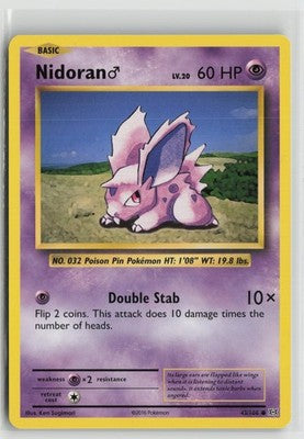 Nidoran M 43/108 Common Evolutions Pokemon NM
