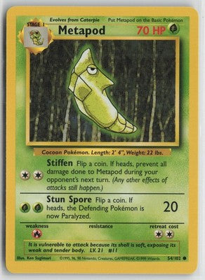 Metapod Common Base Set 054/102 NM