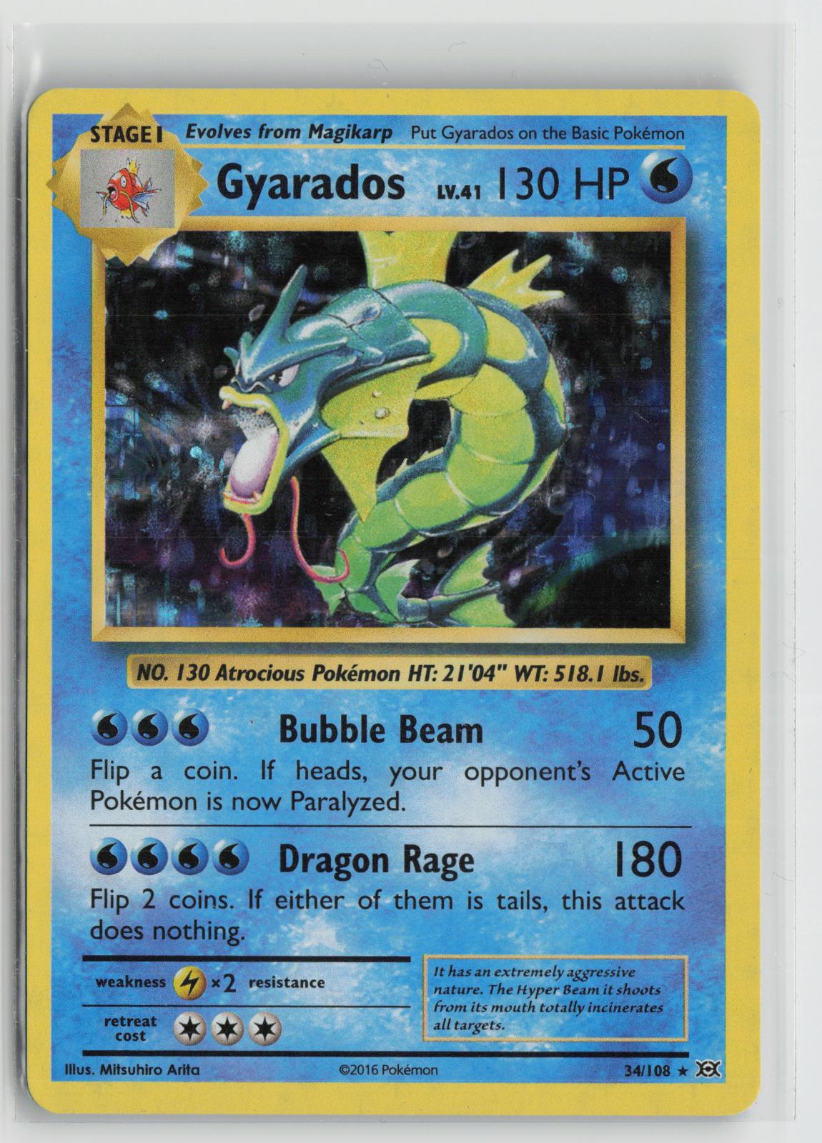 Gyarados 34/108 Holo Rare Evolutions Pokemon NM