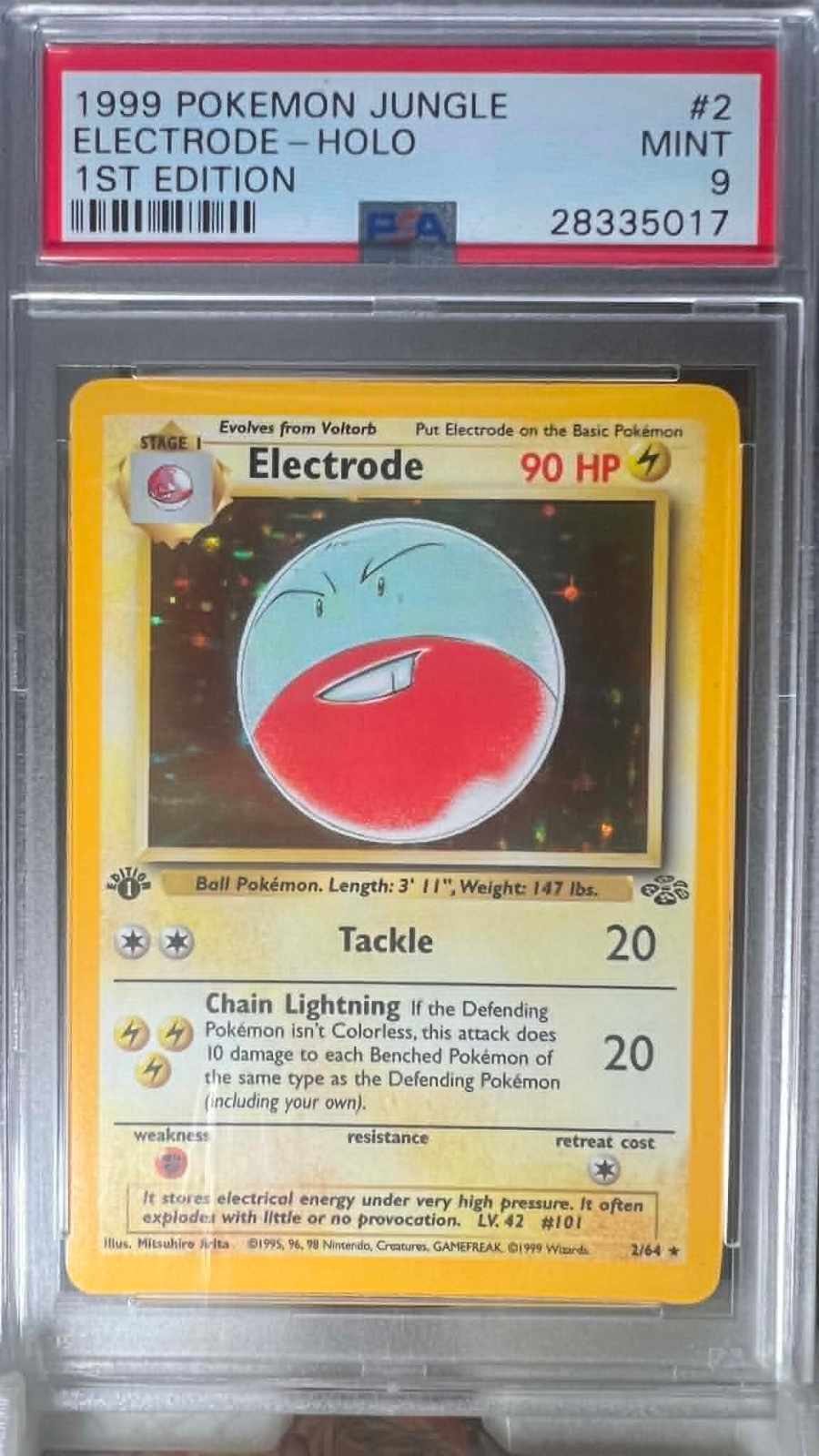 Electrode Holo 2/64 1st Edition Jungle Pokemon PSA 9