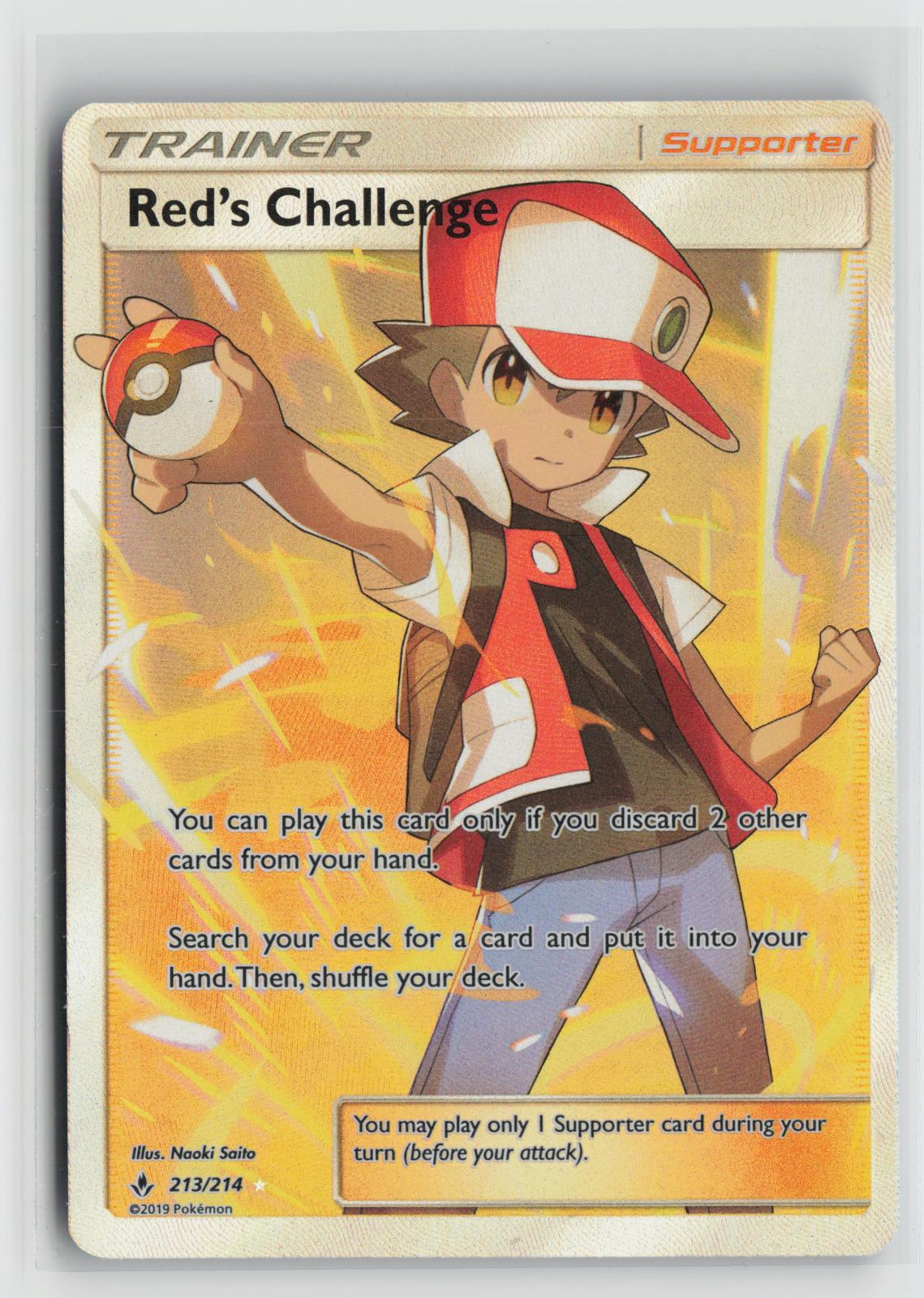 Red's Challenge 213/214 Unbroken Bonds NM Ultra Rare Holo Pokemon