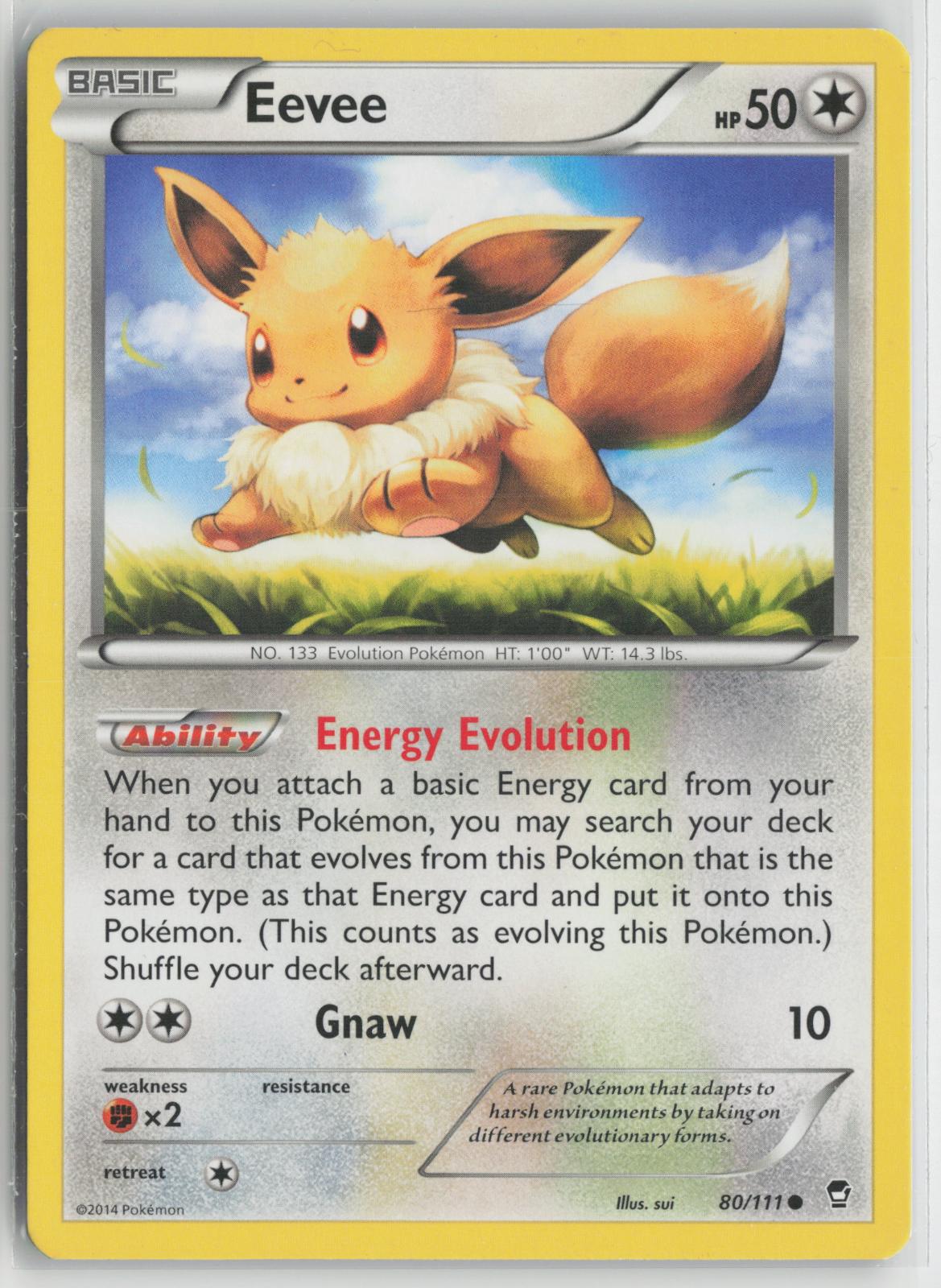 Eevee 80/111 Common Furious Fists Pokemon NM