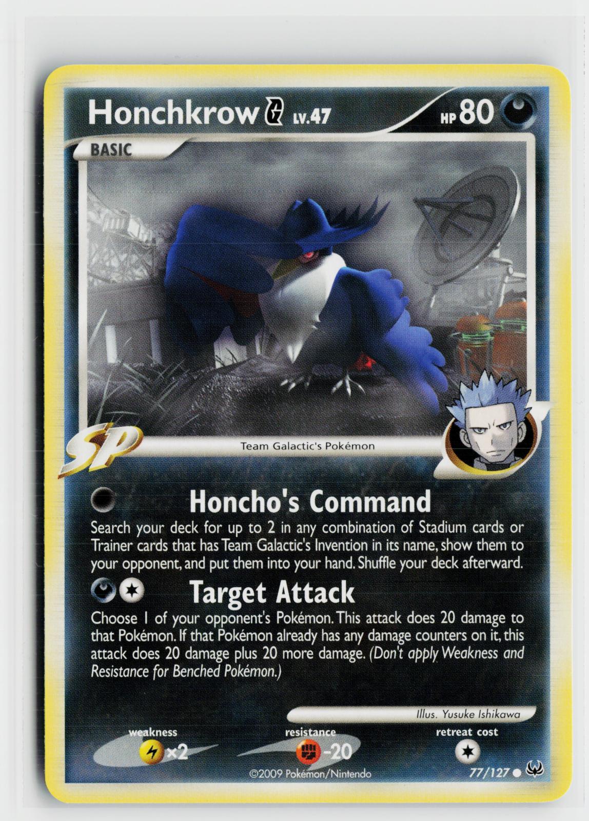 Honchkrow G 77/127 Platinum NM C Pokemon