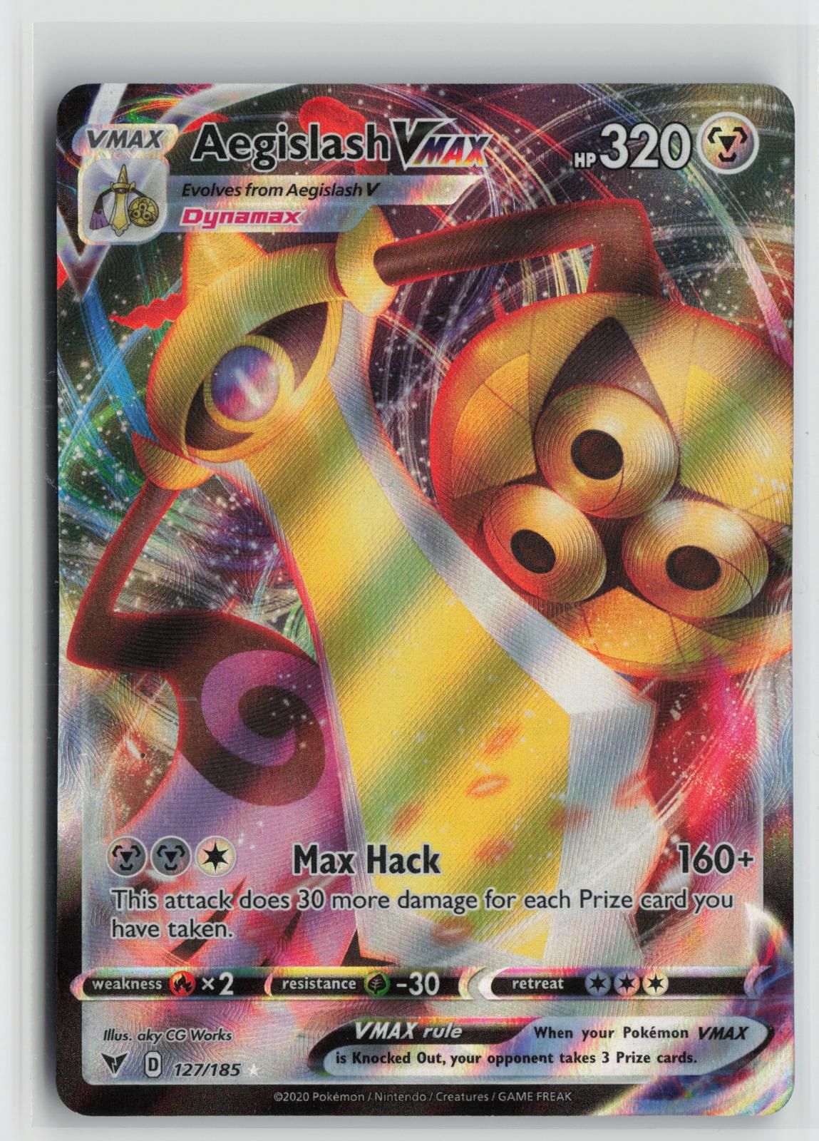 Aegislash VMAX 127/185 Holo VMAX Rare Vivid Voltage Pokemon NM