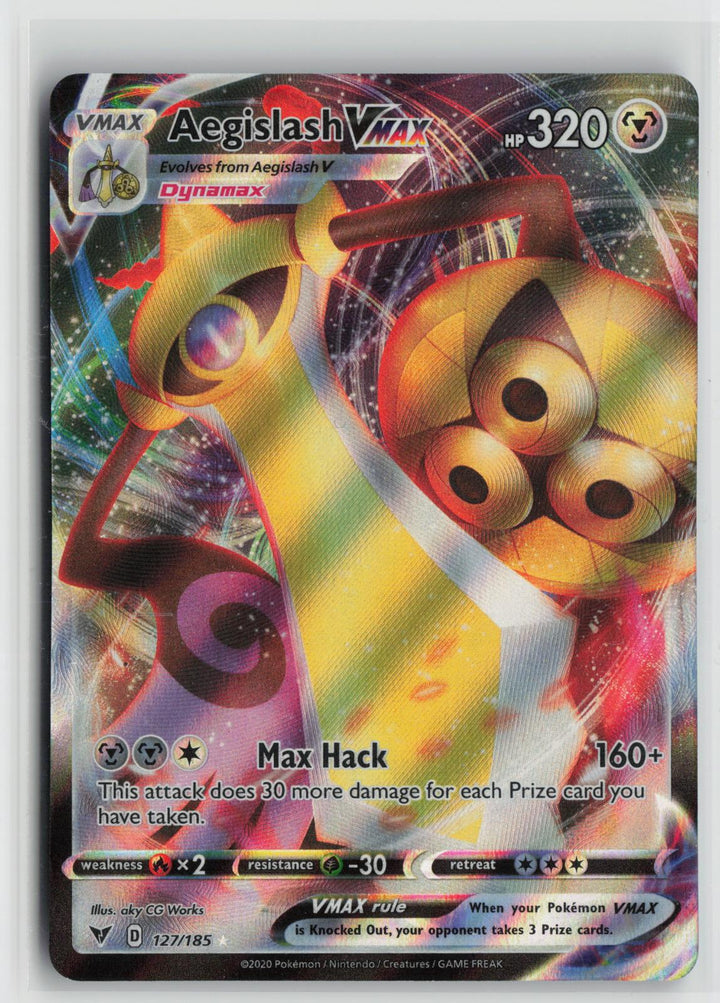 Aegislash VMAX 127/185 Holo VMAX Rare Vivid Voltage Pokemon NM0