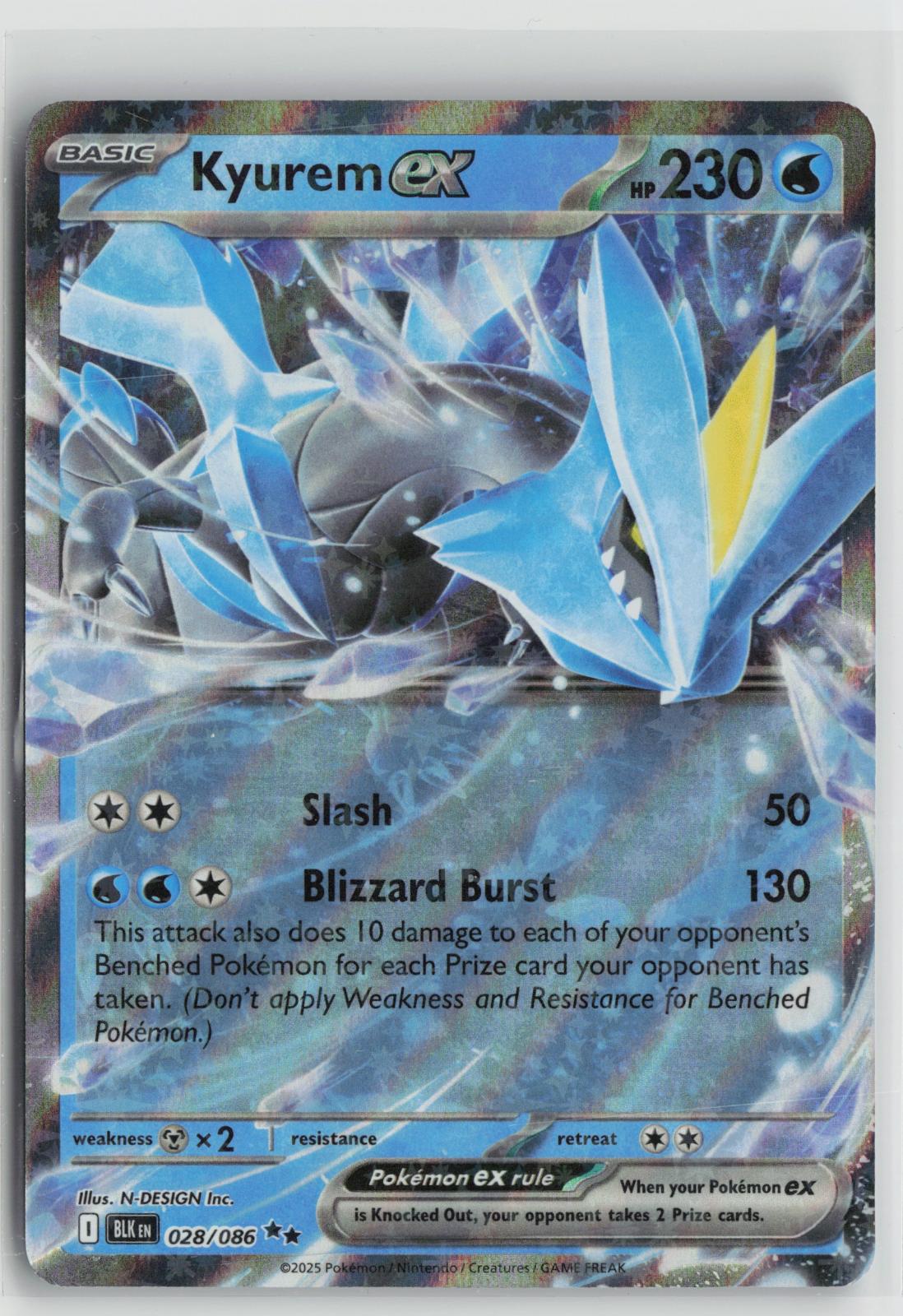 Kyurem ex 028/086 Holo Double Rare Black Bolt Pokemon NM