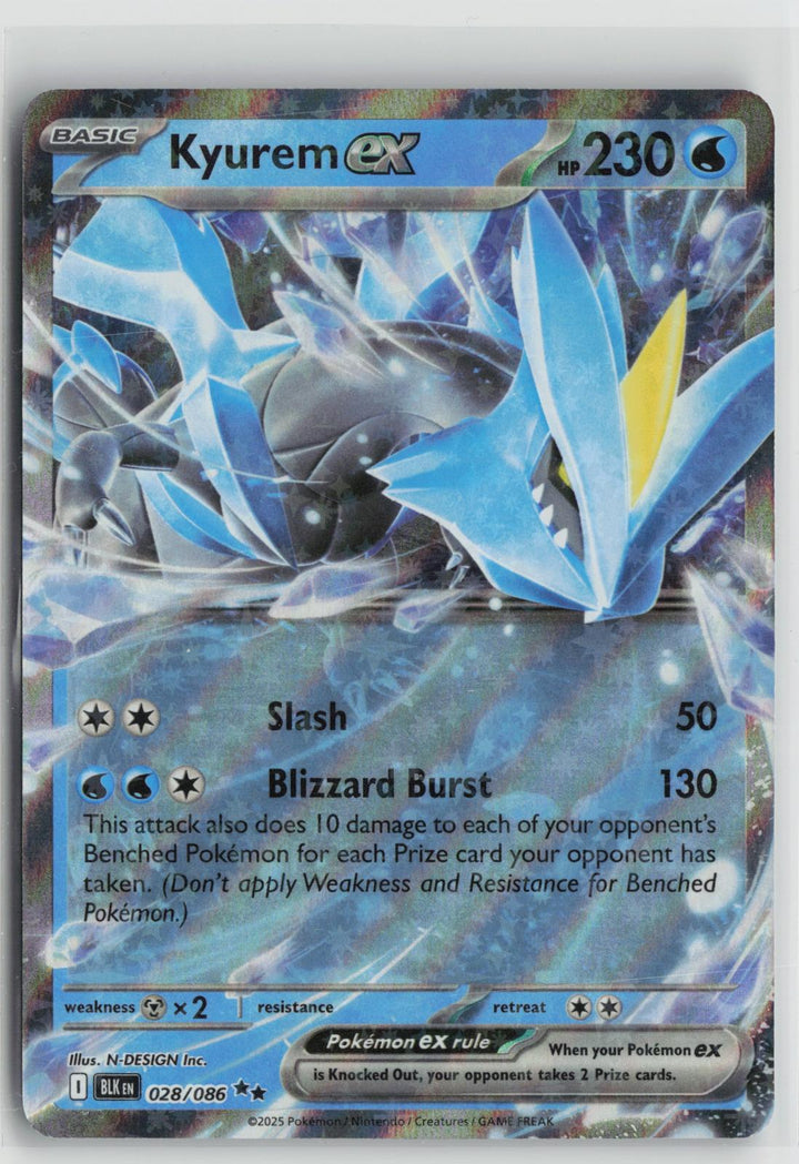 Kyurem ex 028/086 Holo Double Rare Black Bolt Pokemon NM0