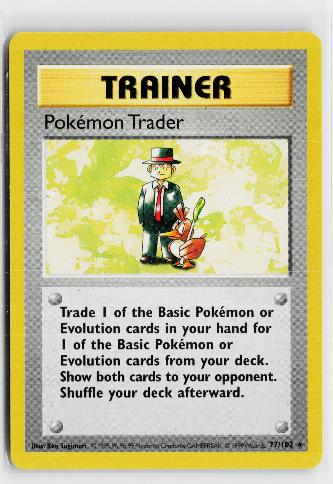 Pokemon Trader 77/102 Base Set Shadowless NM R Unlimited Pokemon