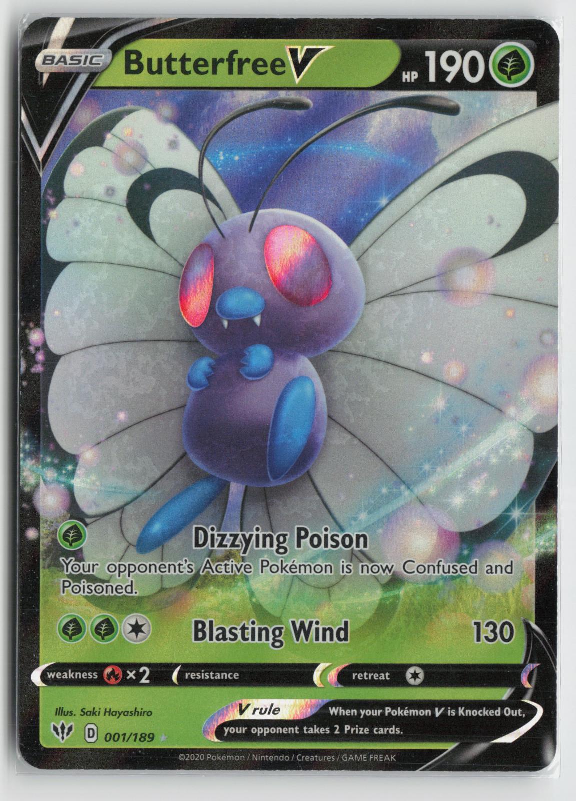 Butterfree V 001/189 Holo V Rare Darkness Ablaze Pokemon NM