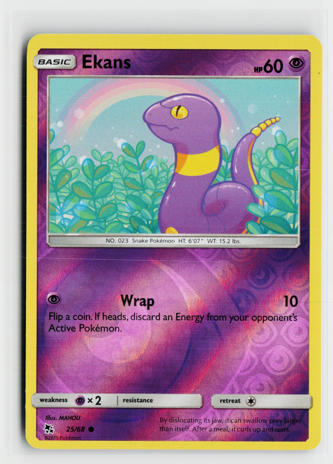 Ekans 25/68 Hidden Fates NM C Reverse Holo Pokemon