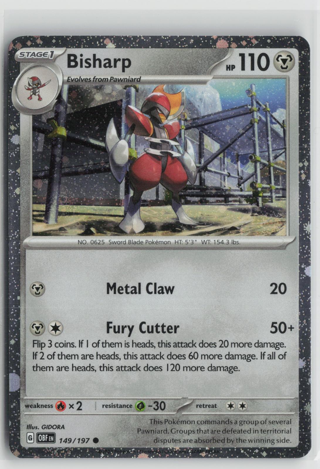 Bisharp 149/197 Cosmos Holo Obsidian Flames Pokemon NM