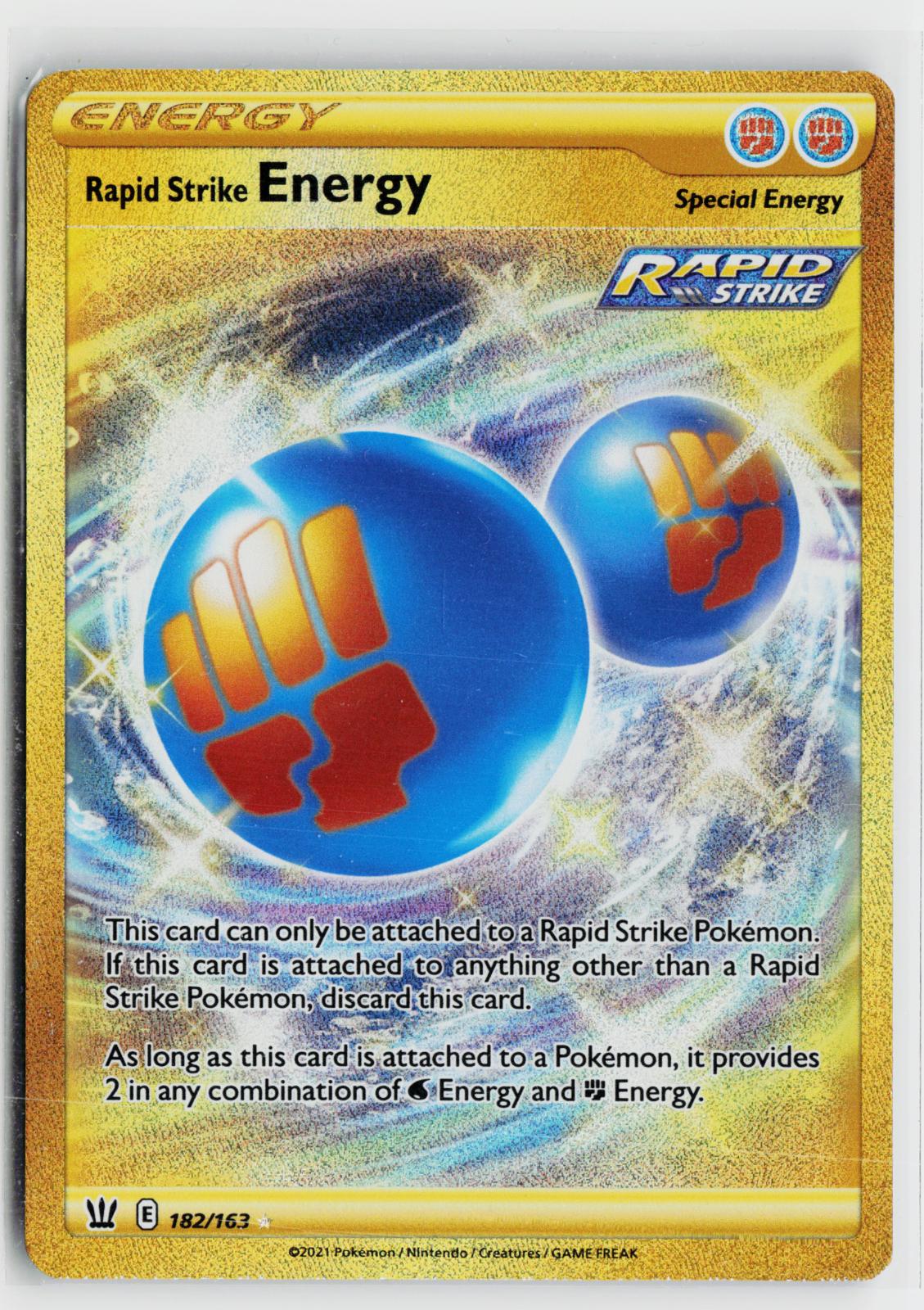 Rapid Strike Energy 182/163 Battle Styles NM SEC Holo Pokemon