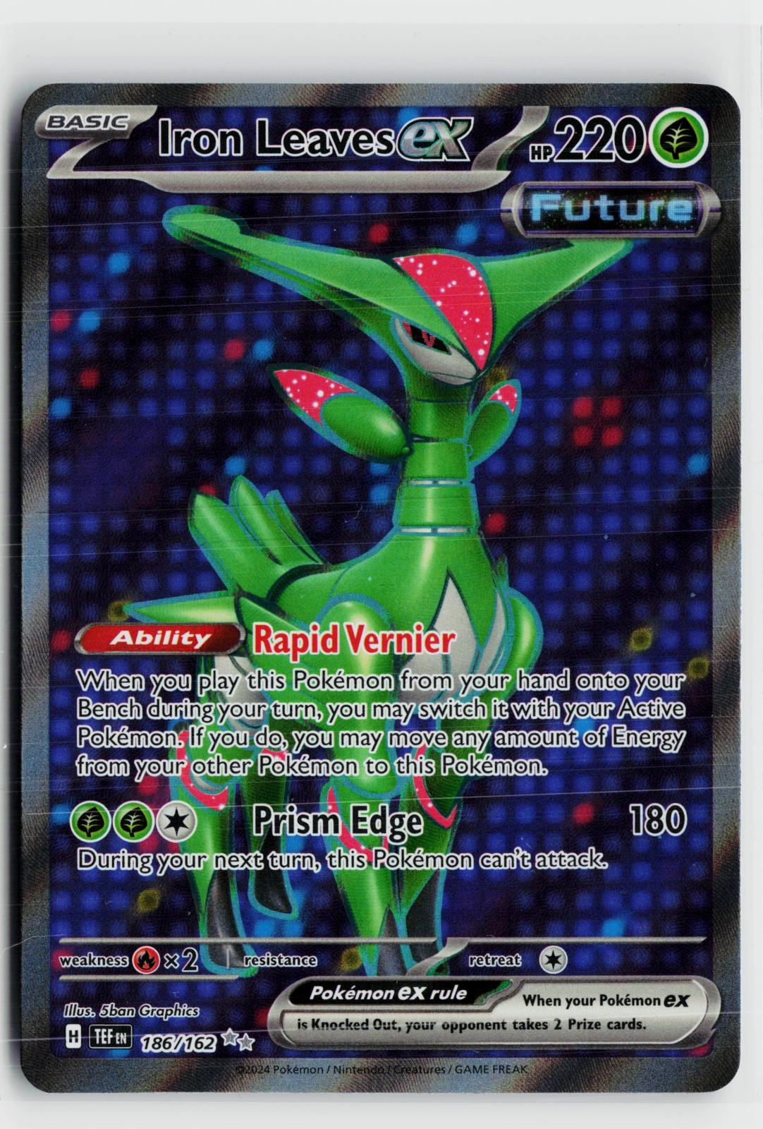 Iron Leaves ex 186/162 Temporal Forces NM UR Holo Pokemon