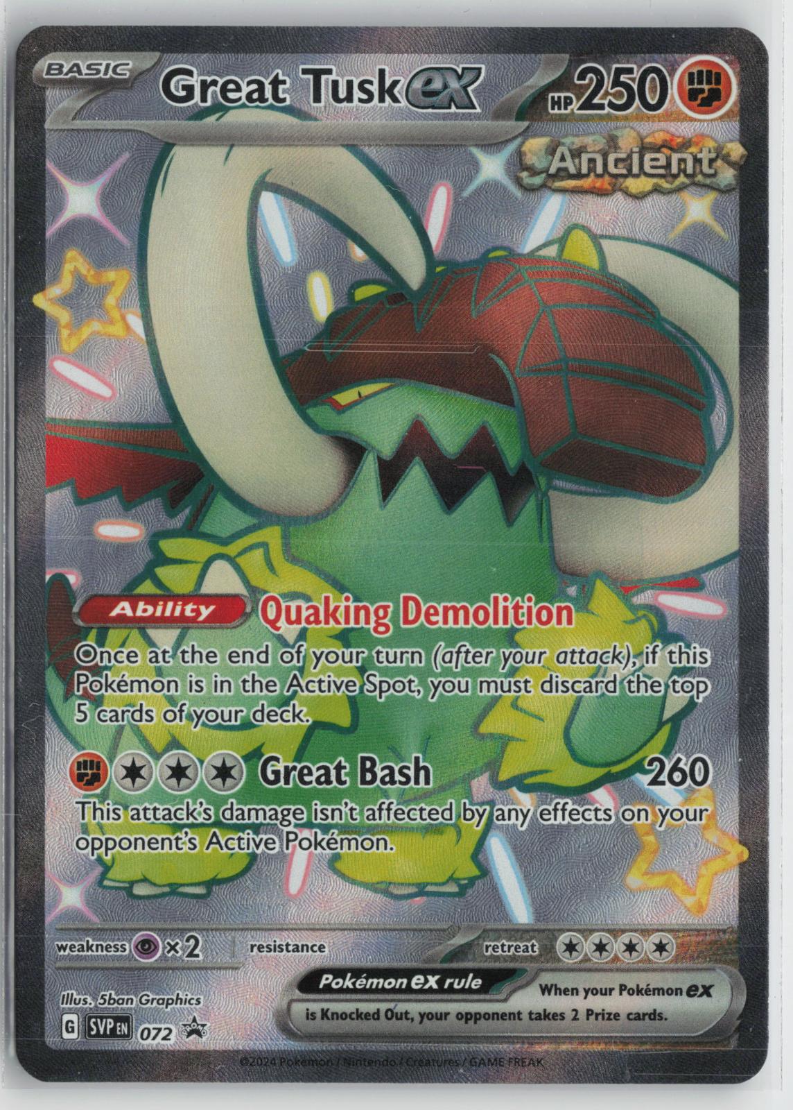 Great Tusk ex 072 Holo Promo Miscellaneous Cards & Products Pokemon NM