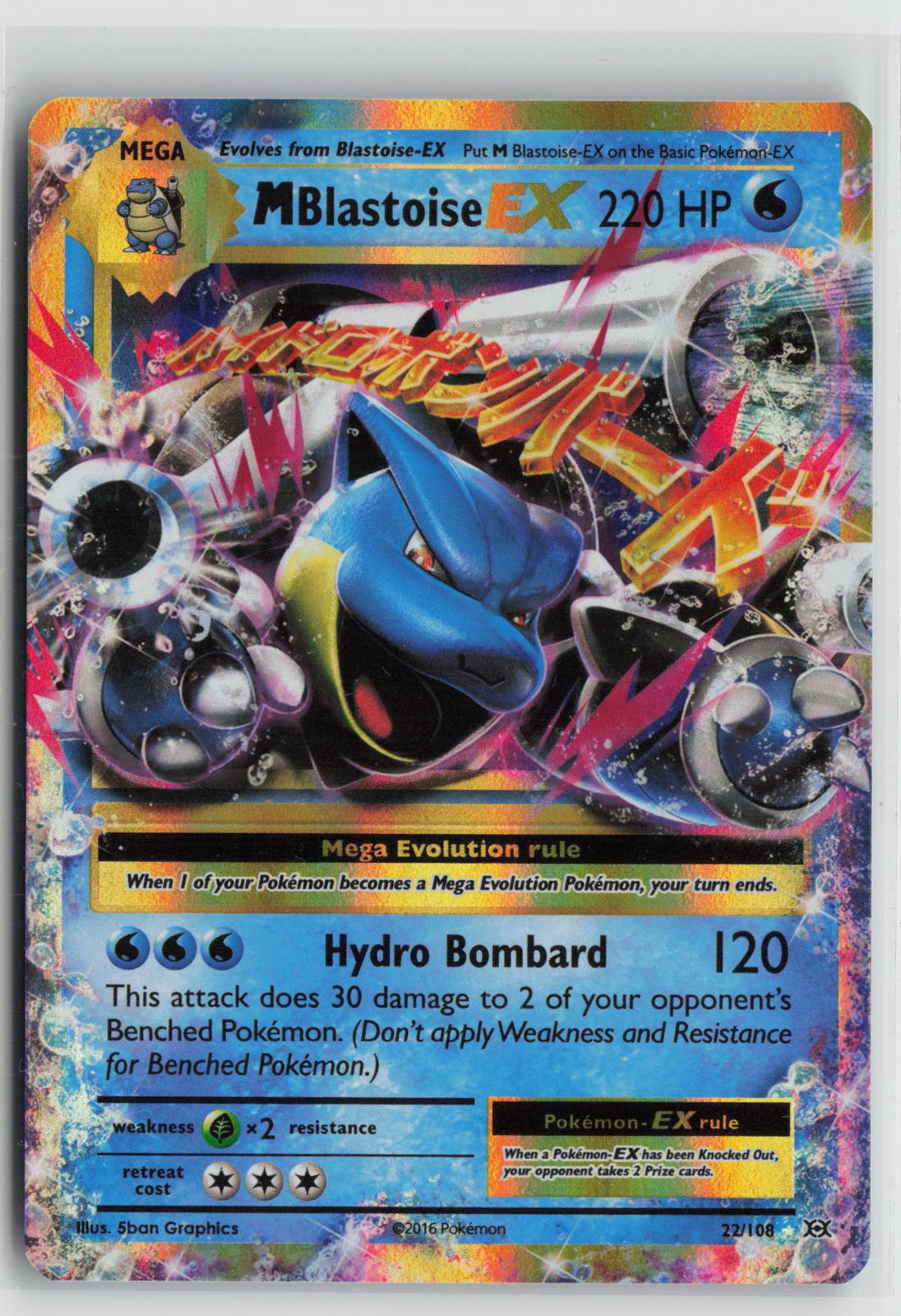M Blastoise EX 22/108 Holo EX Rare Evolutions Pokemon NM
