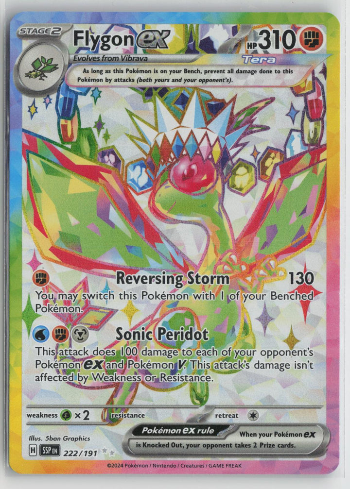 Flygon ex 222/191 Ultra Rare Surging Sparks Pokemon Holo NM0