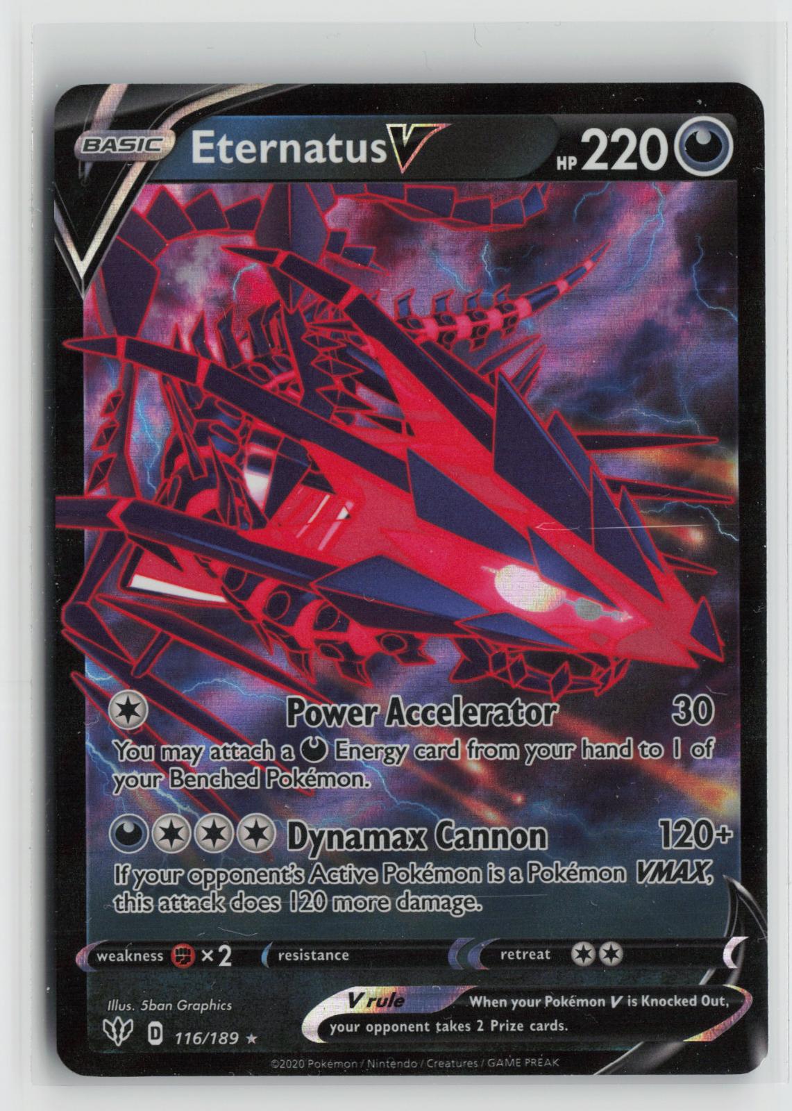 Eternatus V 116/189 Holo V Rare Darkness Ablaze Pokemon NM
