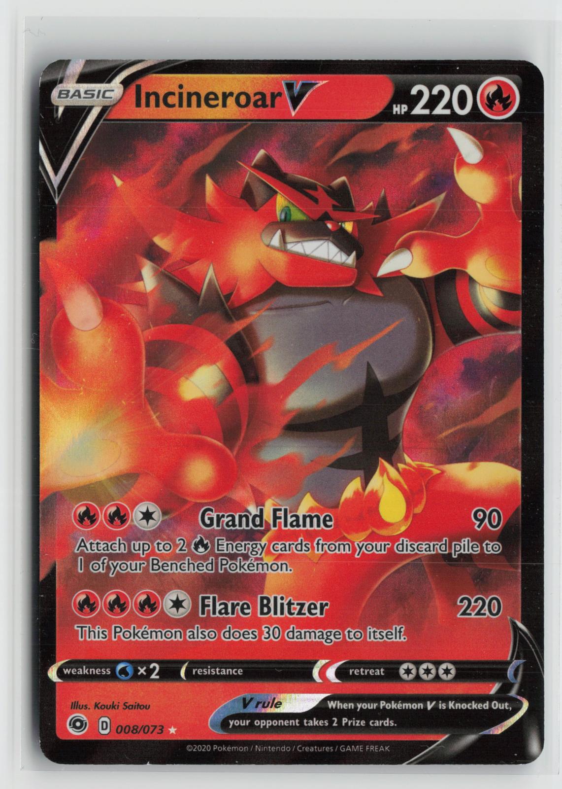 Incineroar V 008/073 Champion's Path NM Holo V Rare Pokemon
