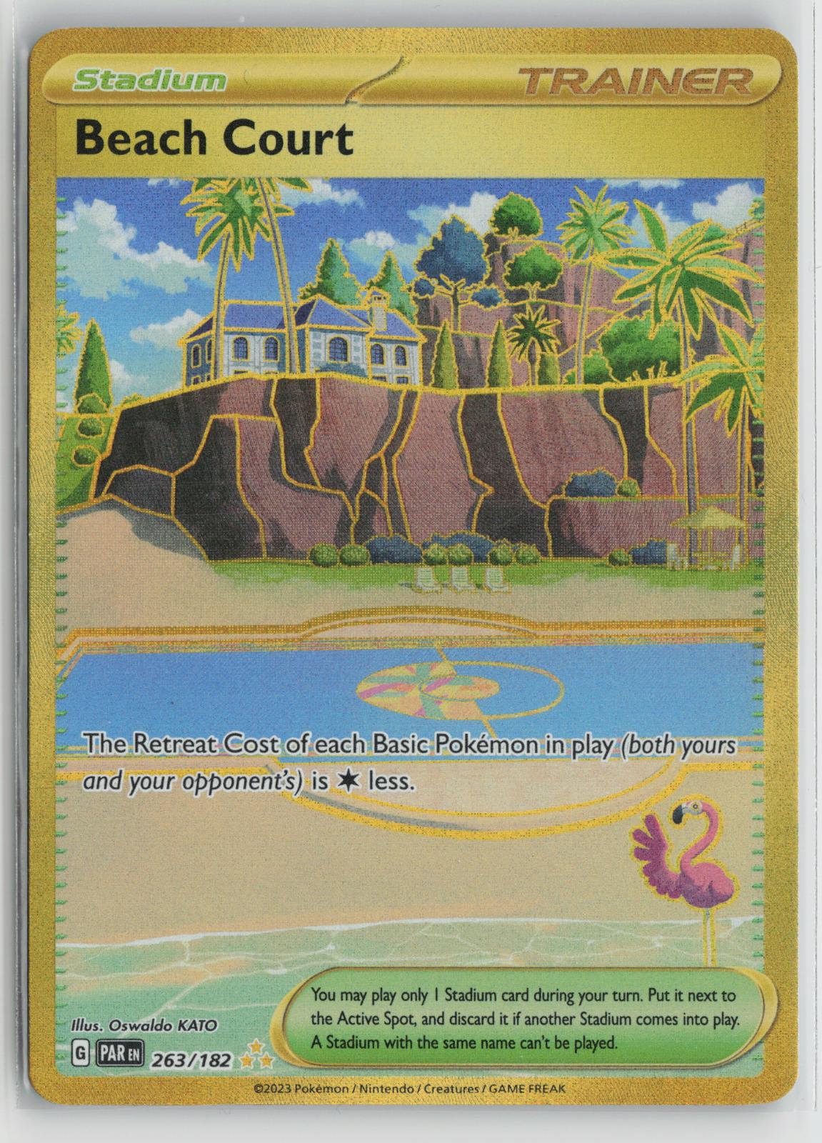 Beach Court 263/182 Hyper Rare Paradox Rift Pokemon NM