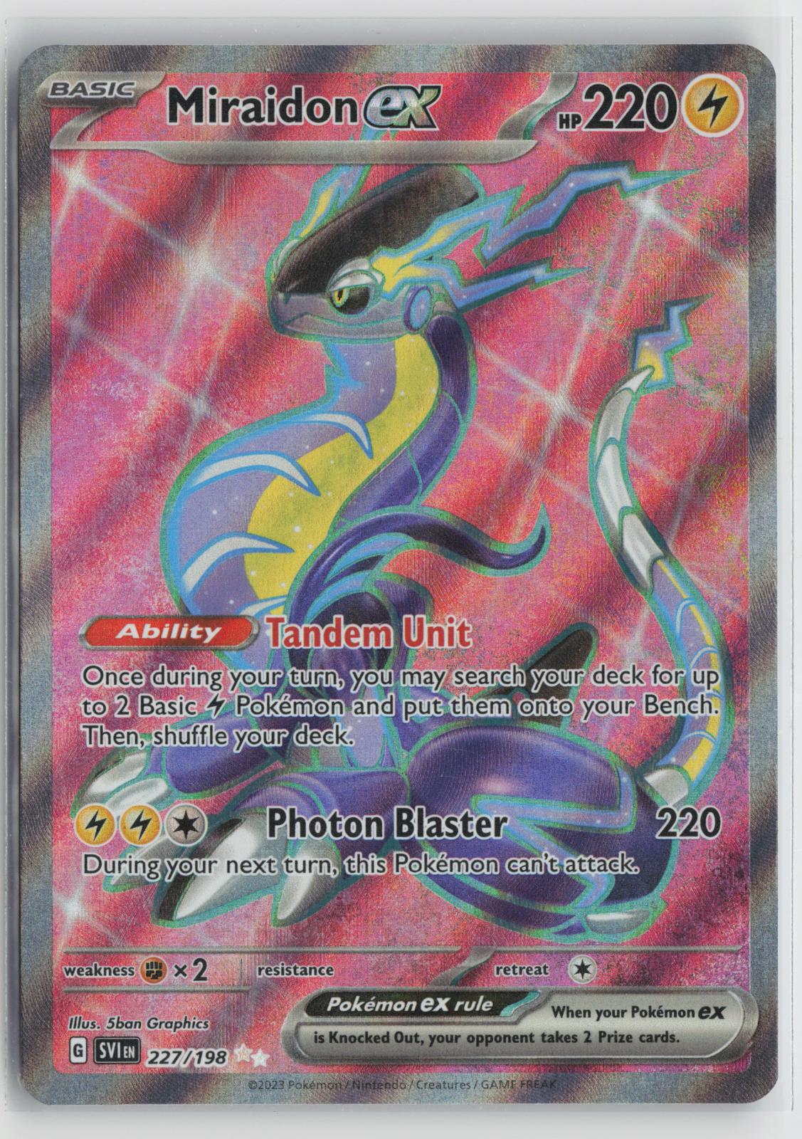 Miraidon ex 227/198 Ultra Rare Scarlet & Violet Pokemon Holo NM
