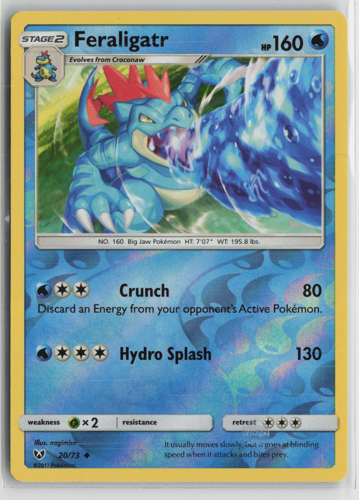 Feraligatr 20/73 Reverse Holo Shining Legends Pokemon NM