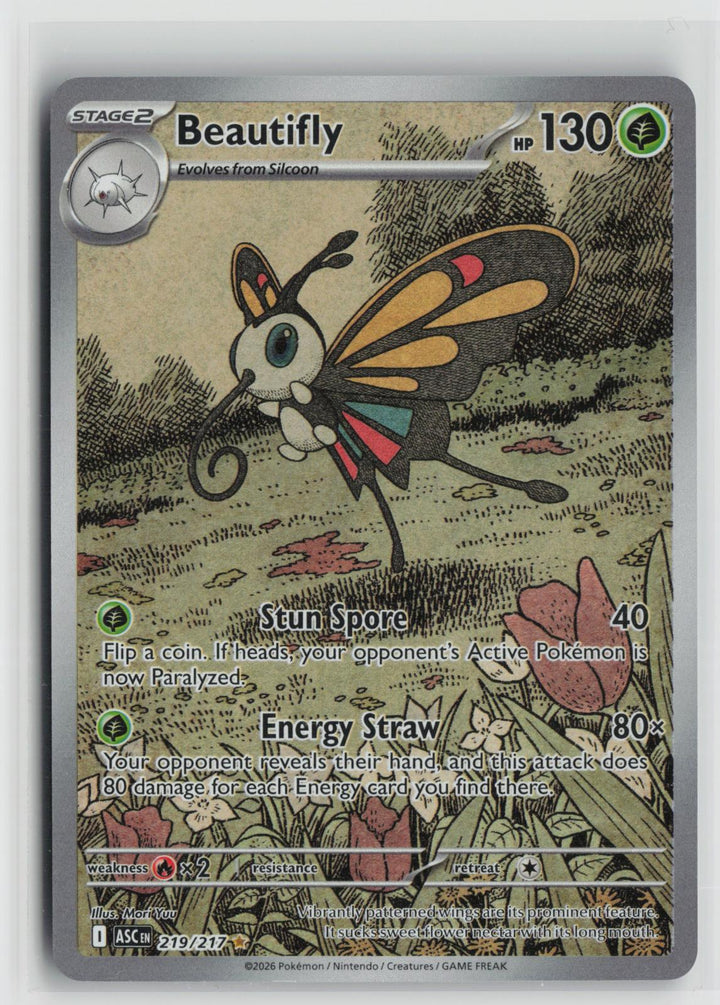 Beautifly 219/217 Ascended Heroes NM Illustration Rare Holo Pokemon0